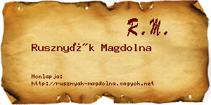 Rusznyák Magdolna névjegykártya