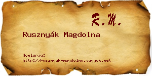 Rusznyák Magdolna névjegykártya