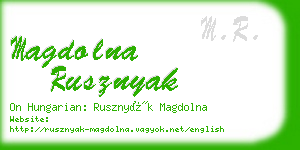 magdolna rusznyak business card